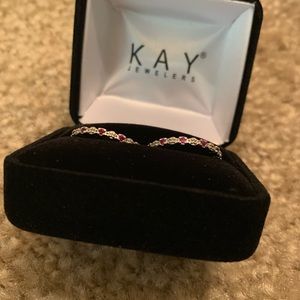 Kay Jewelers Silver Rings with Ruby Gemstones